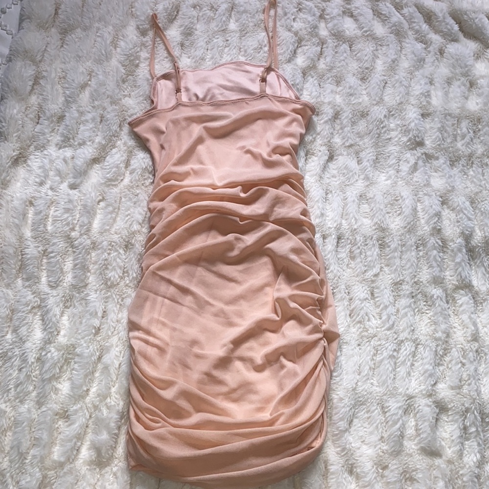 Powder Pink Ruched Dress - Picture 3 of 4